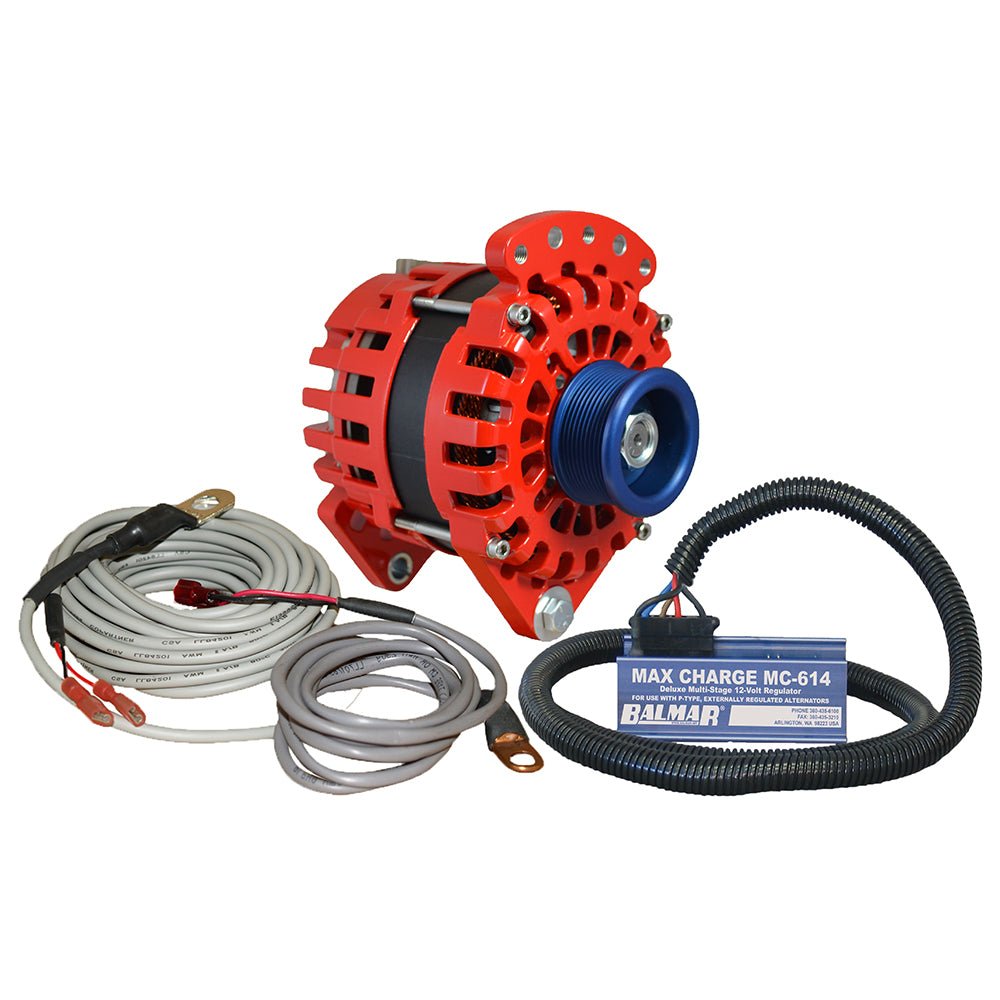 Balmar Alternator 3.15" Dual Foot Saddle J10 Serpentine Pulley Regulator Temp Sensor - 170A Kit - 12V [XT-DF-170-J10-KIT] - Houseboatparts.com