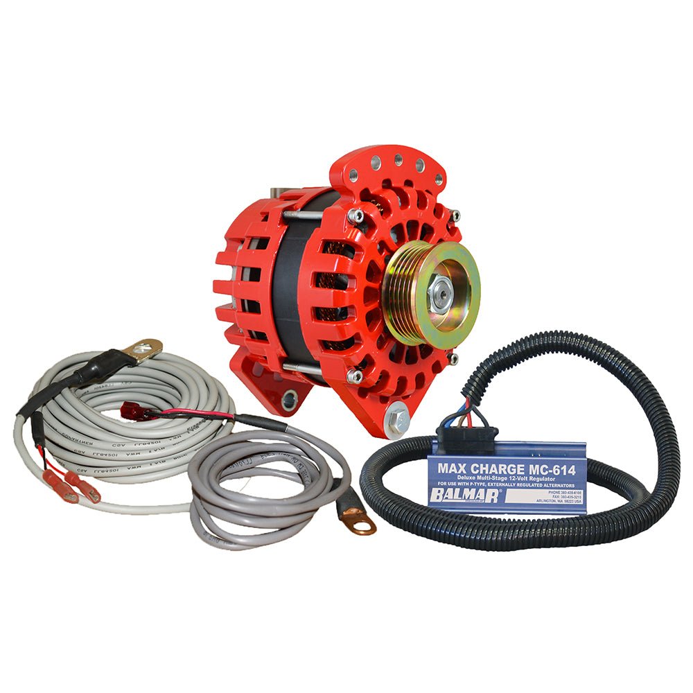 Balmar Alternator 3.15" Dual Foot Saddle K6 Serpentine Pulley Regulator Temp Sensor - 170A Kit - 12V [XT-DF-170-K6-KIT] - Houseboatparts.com