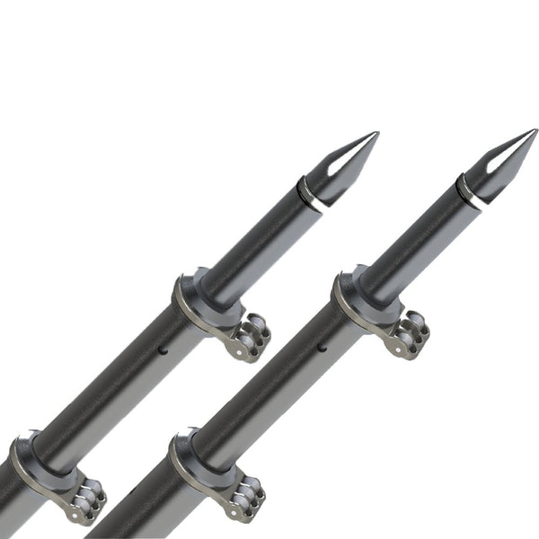 TACO 18 Deluxe Outrigger Poles w/Rollers - Silver/Black [OT-0318HD-BKA] - Houseboatparts.com