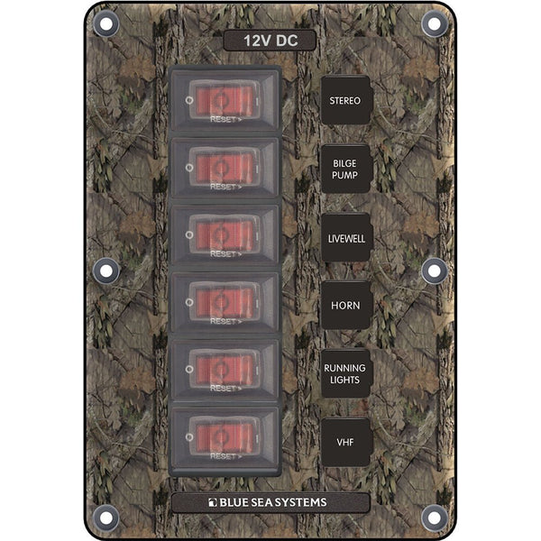 Blue Sea 4325 Circuit Breaker Switch Panel 6 Position - Camo [4325] - Houseboatparts.com