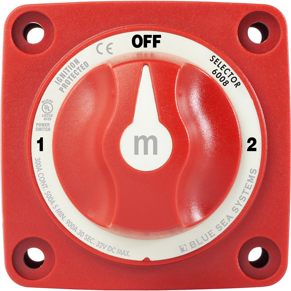 Blue Sea 6008 M-Series Battery Switch 3 Position - Red [6008] - Houseboatparts.com