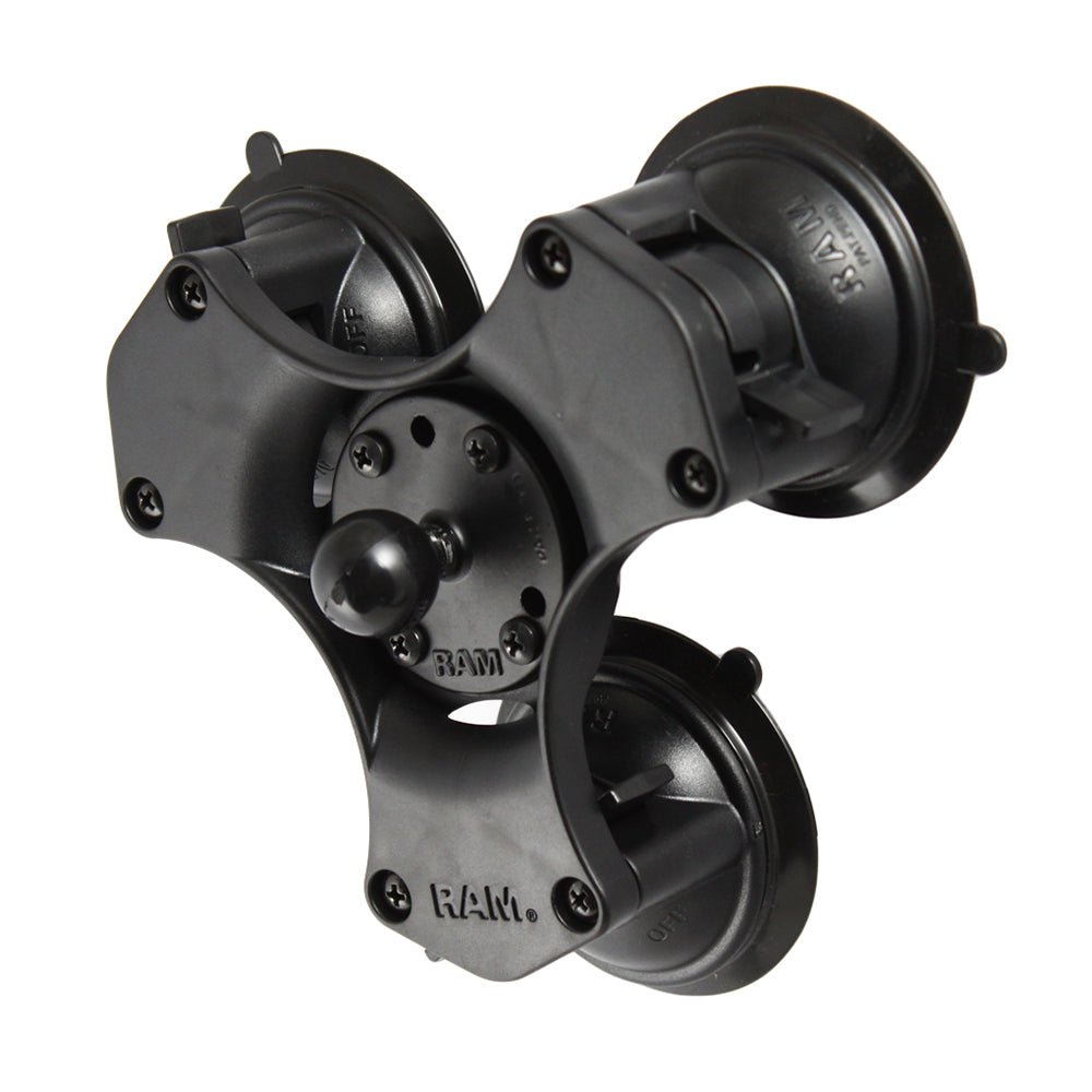 RAM Mount Twist-Lock Triple Suction Cup Ball Base [RAP-B-365-224-1U] - Houseboatparts.com
