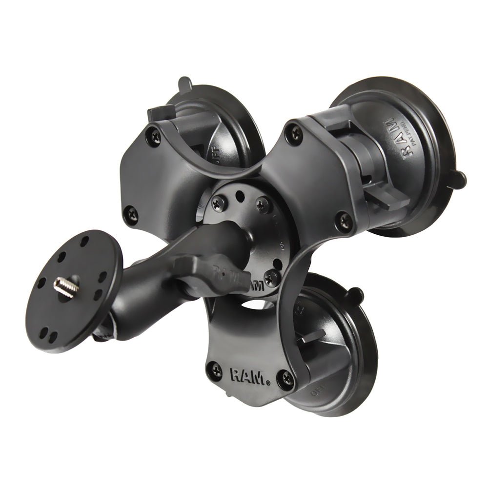 RAM Mount Twist-Lock Triple Suction Mount w/1/4"-20 Stud [RAP-B-365-224-202AU] - Houseboatparts.com