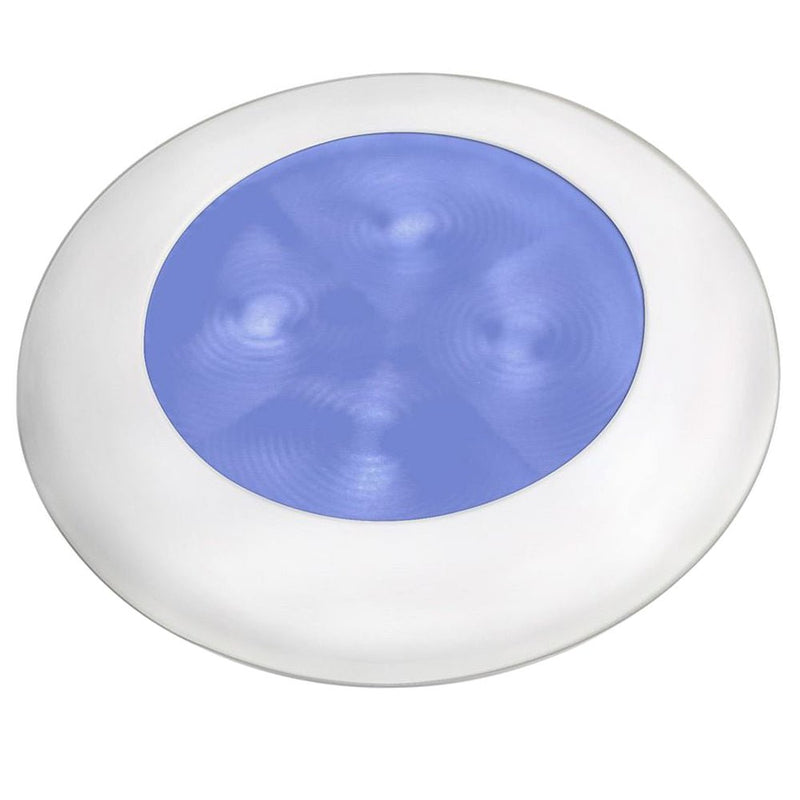 Hella Marine Blue LED Round Courtesy Lamp - White Bezel - 24V [980503241] - Houseboatparts.com