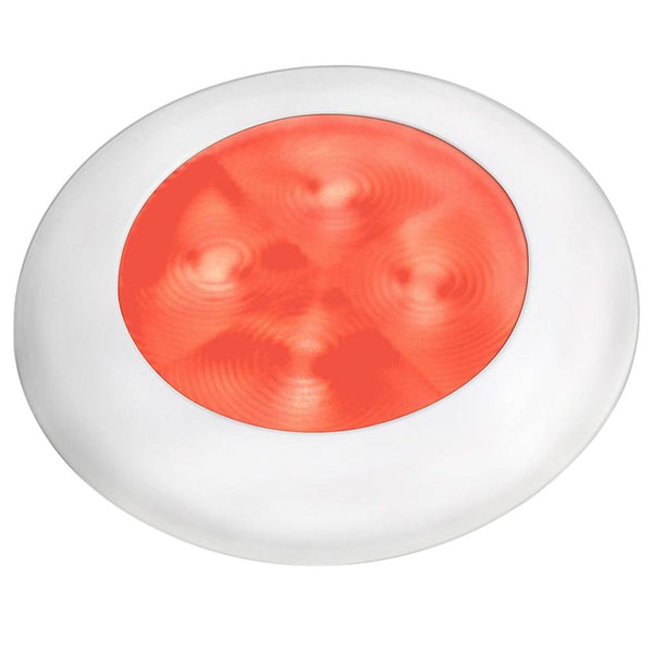 Hella Marine Red LED Round Courtesy Lamp - White Bezel - 24V [980508241] - Houseboatparts.com