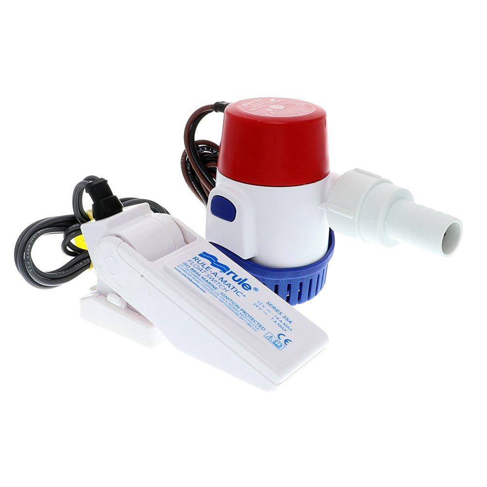 Rule 360 GPH Standard Bilge Pump Kit w/Float Switch - 12V [24DA-35A] - Houseboatparts.com