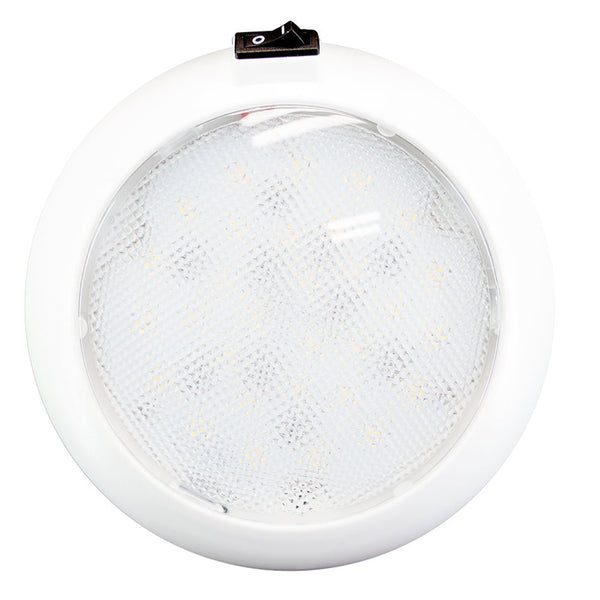 Innovative Lighting 5.5" Round Some Light - White/Red LED w/Switch - White Housing [064-5140-7] - Houseboatparts.com