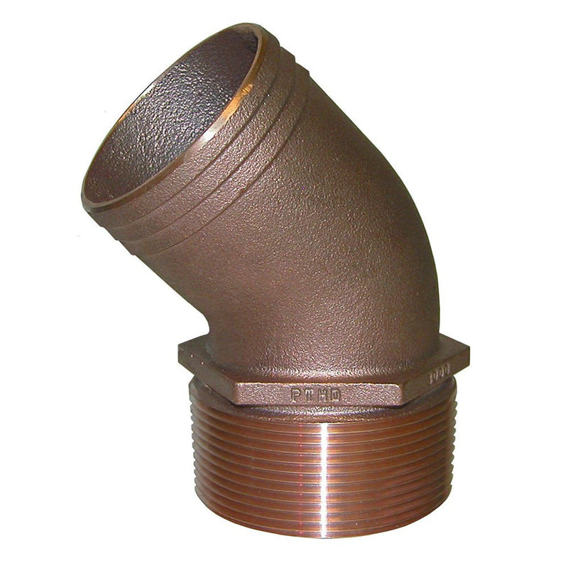 GROCO 3/4" NPT Bronze 45 Degree Pipe to 3/4" Hose [PTHD-750] - Houseboatparts.com