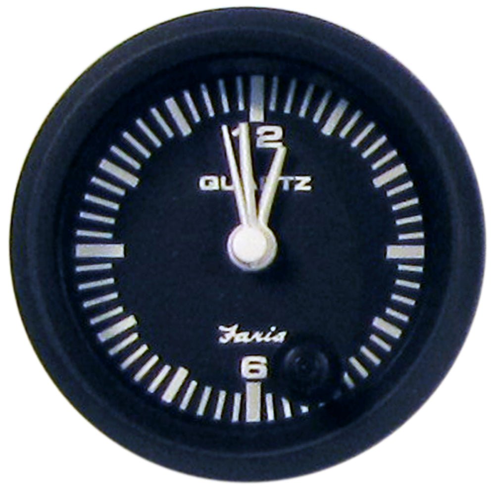 Faria Euro Black 2" Clock - Quartz (Analog) [12825] - Houseboatparts.com