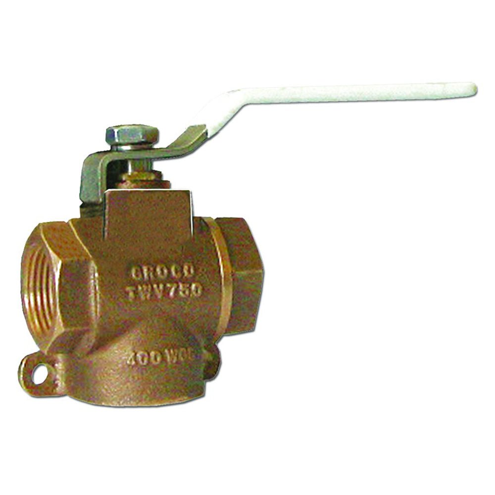 GROCO 1/2" NPT Bronze 3-Way Valve [TWV-500] - Houseboatparts.com