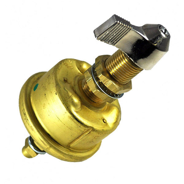 Cole Hersee Single Pole Brass Battery Switch w/Faceplate 175 Amp Continuous 800 Amp Intermittent [M-284-09-BP] - Houseboatparts.com