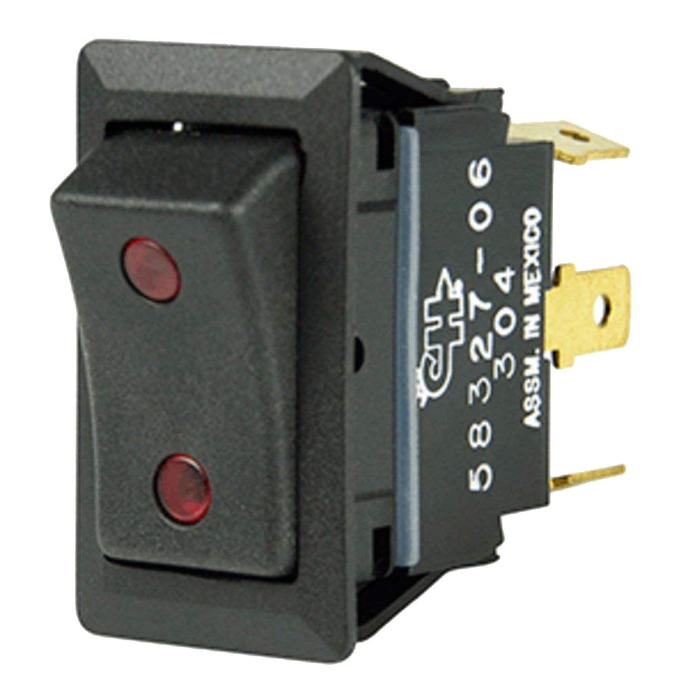 Cole Hersee Sealed Rocker Switch w/Small Round Pilot Lights SPDT On-Off-On 4 Blade [58327-06-BP] - Houseboatparts.com