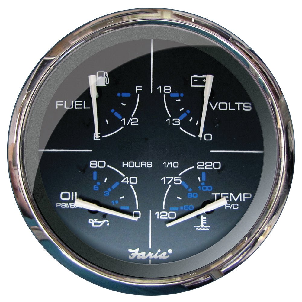 Faria Chesapeake Black 5" Multifunction Gauge [33762] - Houseboatparts.com