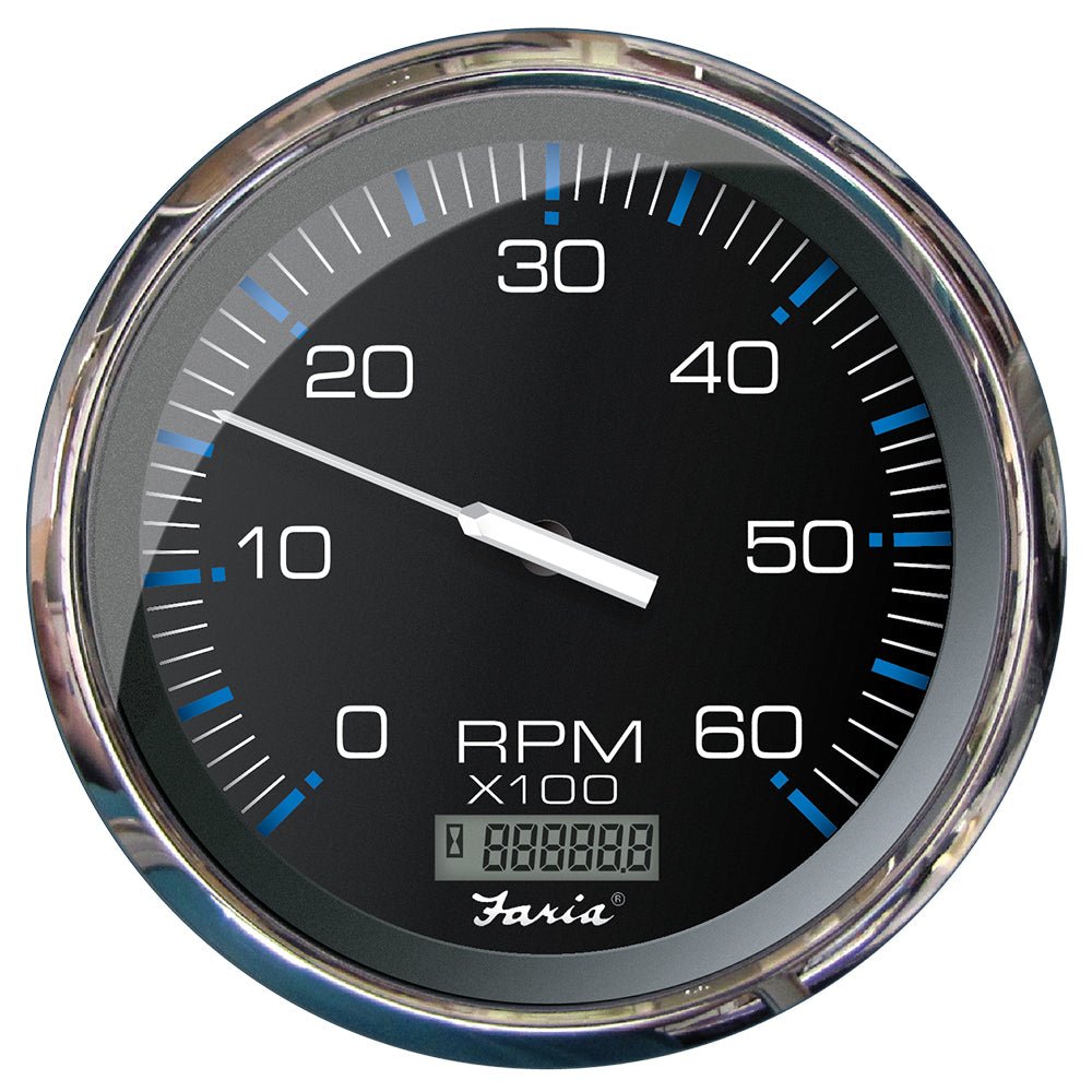 Faria Chesapeake Black 5" Tachometer w/Digital Hourmeter - 6000 RPM (Gas) (Inboard) [33763] - Houseboatparts.com