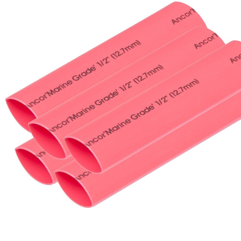 Ancor Heat Shrink Tubing 1/2" x 6" - Red - 5 Pieces [305606] - Houseboatparts.com