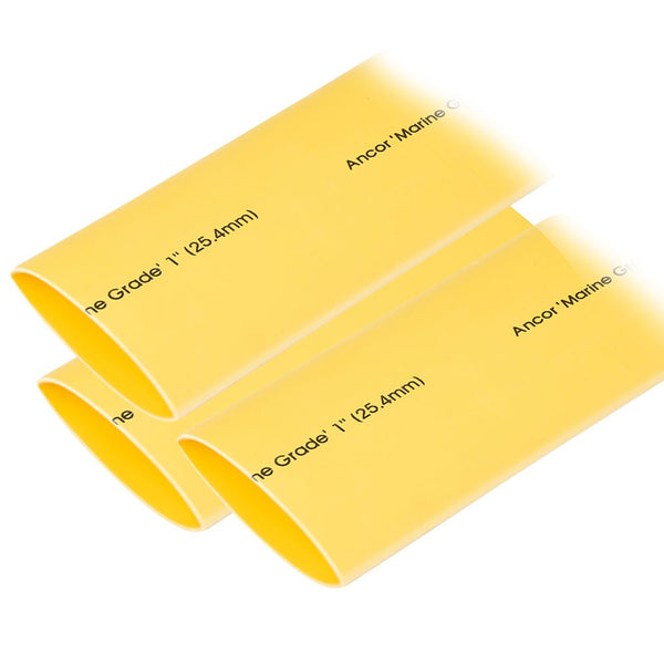 Ancor Heat Shrink Tubing 1" x 12" - Yellow - 3 Pieces [307924] - Houseboatparts.com