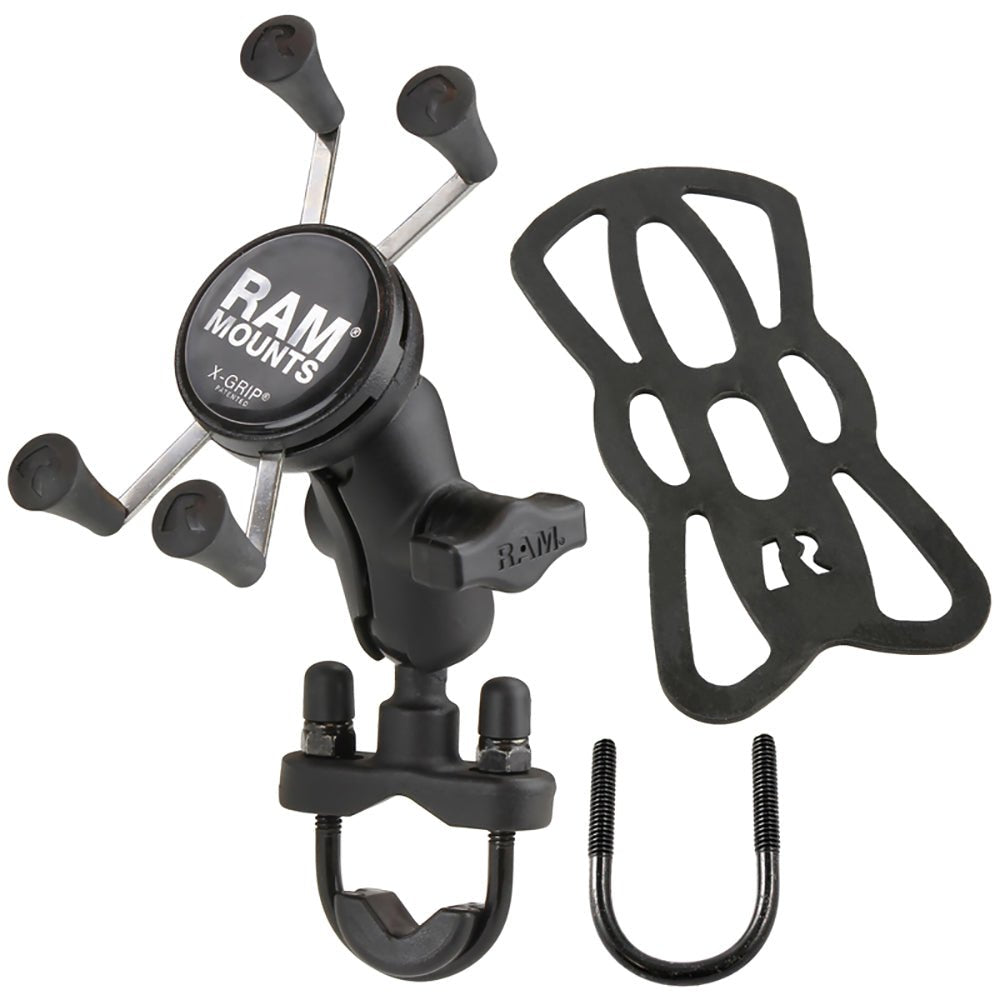 RAM Mount X-Grip Phone Mount w/Handlebar U-Bolt Base [RAM-B-149Z-A-UN7U] - Houseboatparts.com