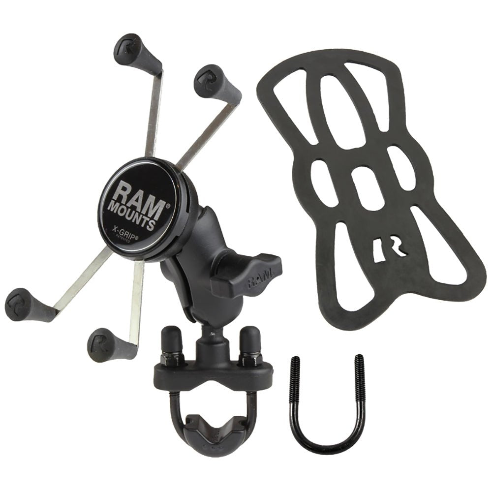 RAM Mount X-Grip Large Phone Mount w/Handlebar U-Bolt Base [RAM-B-149Z-A-UN10U] - Houseboatparts.com