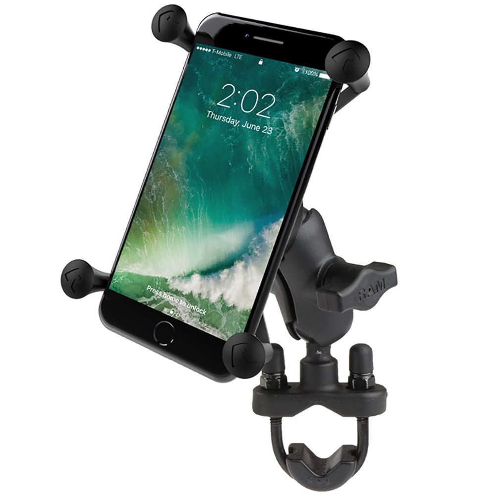 RAM Mount X-Grip Large Phone Mount w/Handlebar U-Bolt Base [RAM-B-149Z-A-UN10U] - Houseboatparts.com