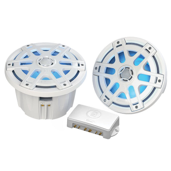 Poly-Planar MA-OC8 8" 500 Watt Waterproof Blue LED Speaker - White [MA-OC8] - Houseboatparts.com