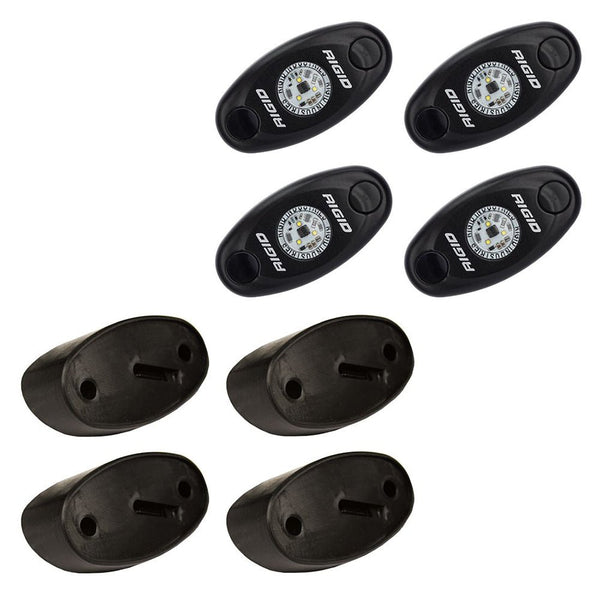 RIGID Industries A-Series Rock Light Kit - 4 Amber Lights - Black [400243] - Houseboatparts.com