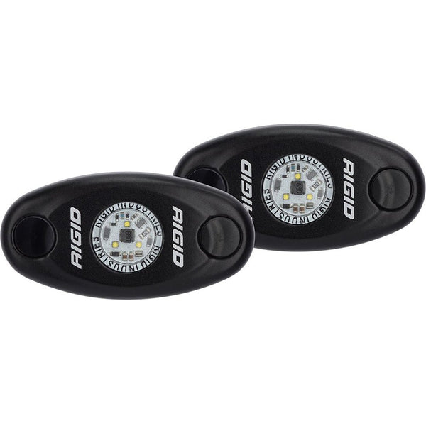 RIGID Industries A-Series Black Low Power LED Light Pair - Red [482043] - Houseboatparts.com