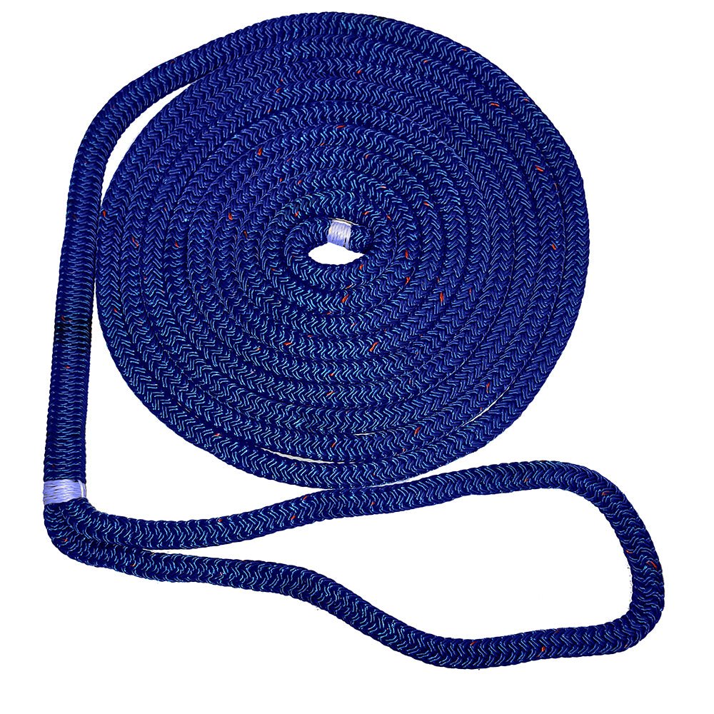 New England Ropes 3/8" Double Braid Dock Line - Blue w/Tracer - 15 [C5053-12-00015] - Houseboatparts.com