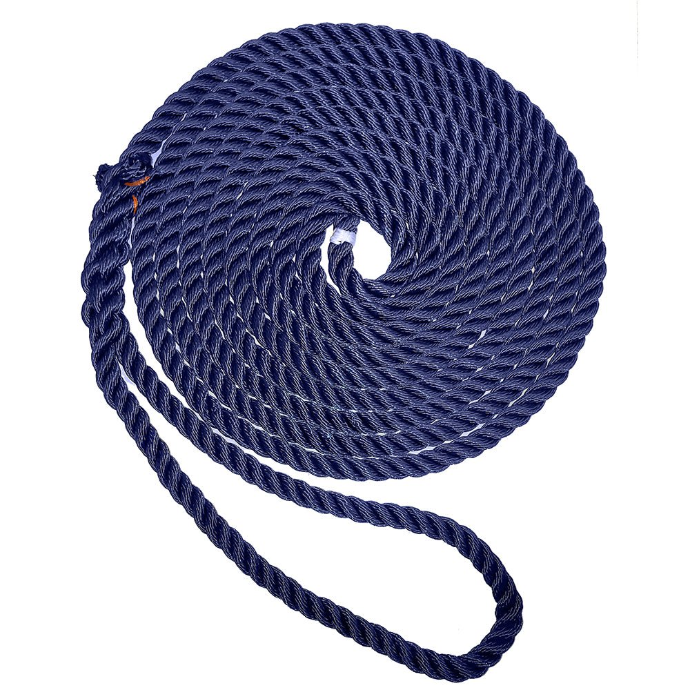 New England Ropes 3/8" Premium 3-Strand Dock Line - Navy Blue - 25 [C6053-12-00025] - Houseboatparts.com