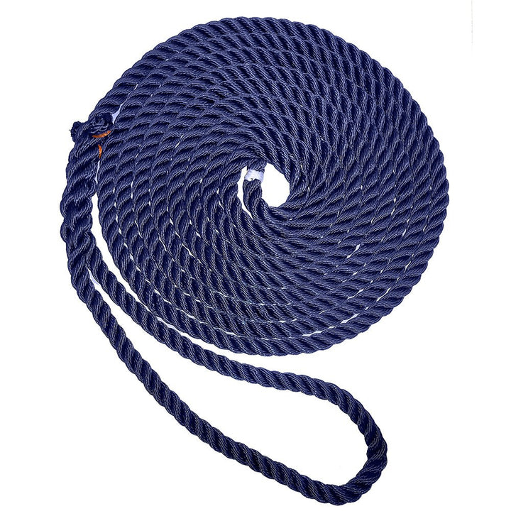 New England Ropes 3/8" Premium 3-Strand Dock Line - Navy Blue - 25 [C6053-12-00025] - Houseboatparts.com