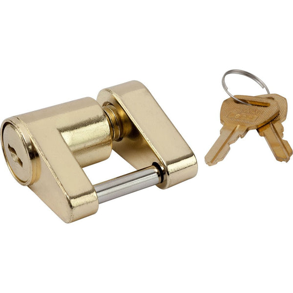 Sea-Dog Brass Plated Coupler Lock - 2 Piece [751030-1] - Houseboatparts.com
