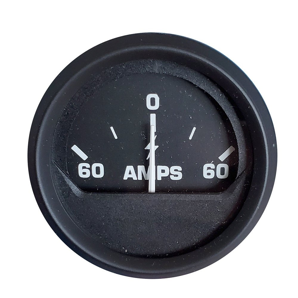 Faria Euro Black 2" Ammeter Gauge (60-0-60 AMP) [12822] - Houseboatparts.com