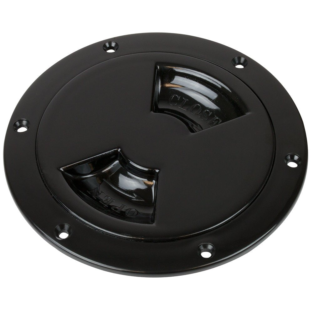 Sea-Dog Smooth Quarter Turn Deck Plate - Black - 4" [336145-1] - Houseboatparts.com