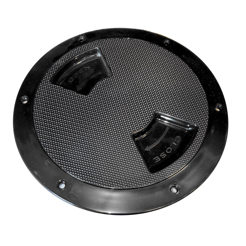 Sea-Dog Textured Quarter Turn Deck Plate - Black - 5" [336157-1] - Houseboatparts.com