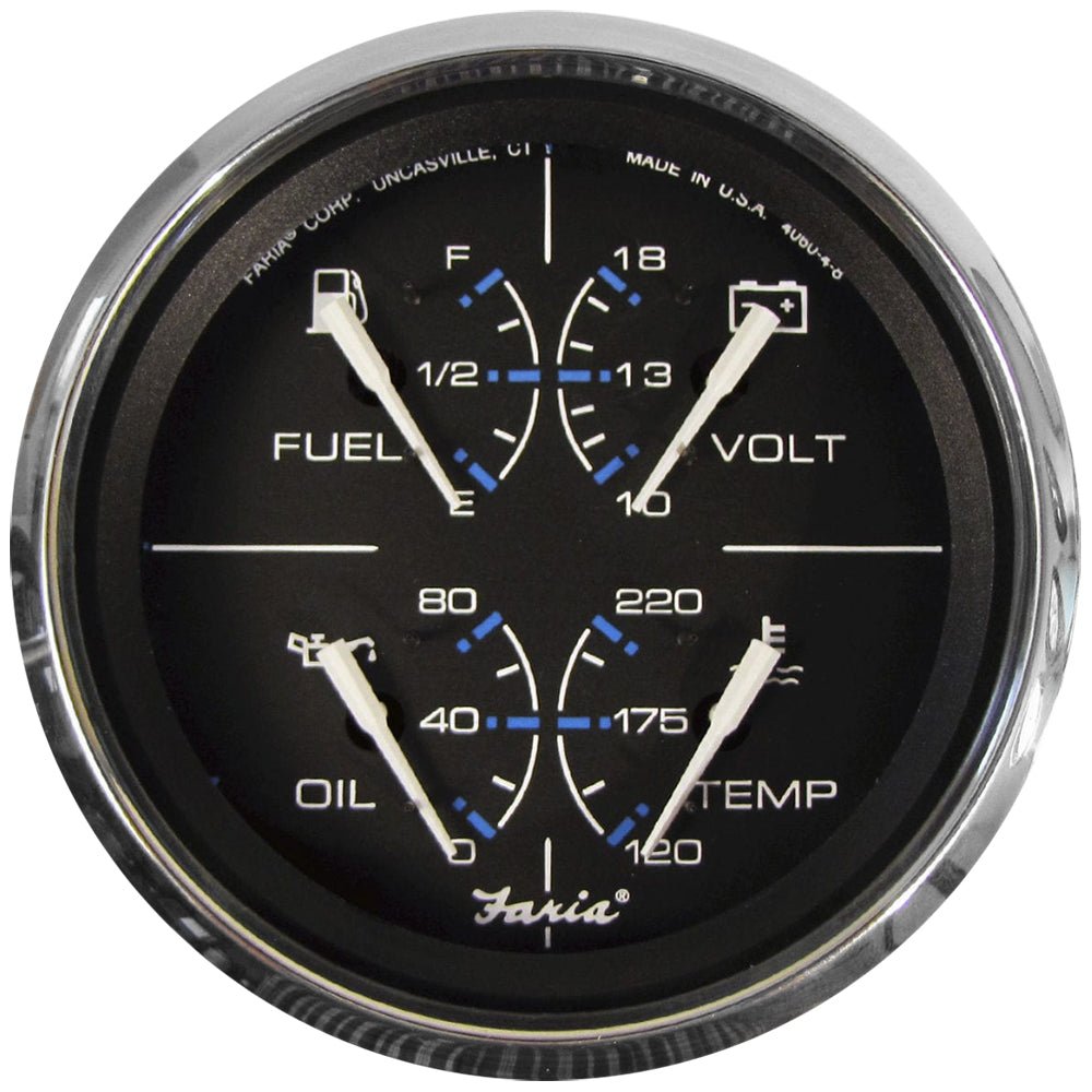 Faria Chesapeake Black 4" Multifunction Gauge [33751] - Houseboatparts.com