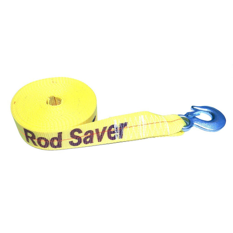 Rod Saver Heavy-Duty Winch Strap Replacement - Yellow - 2" x 25 [WSY25] - Houseboatparts.com