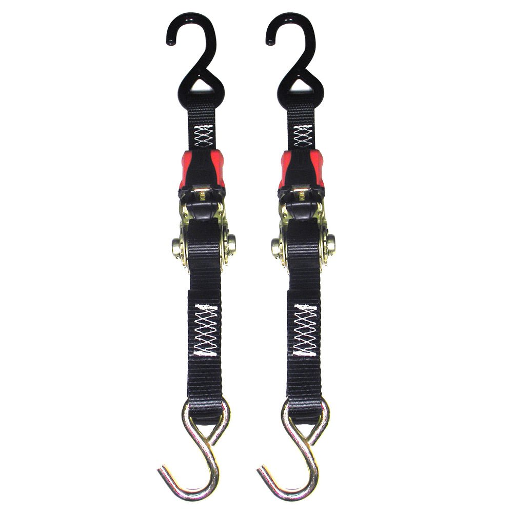 Rod Saver Rubber Ratchet Tie-Down - 1" x 3 - Pair [RTD3] - Houseboatparts.com