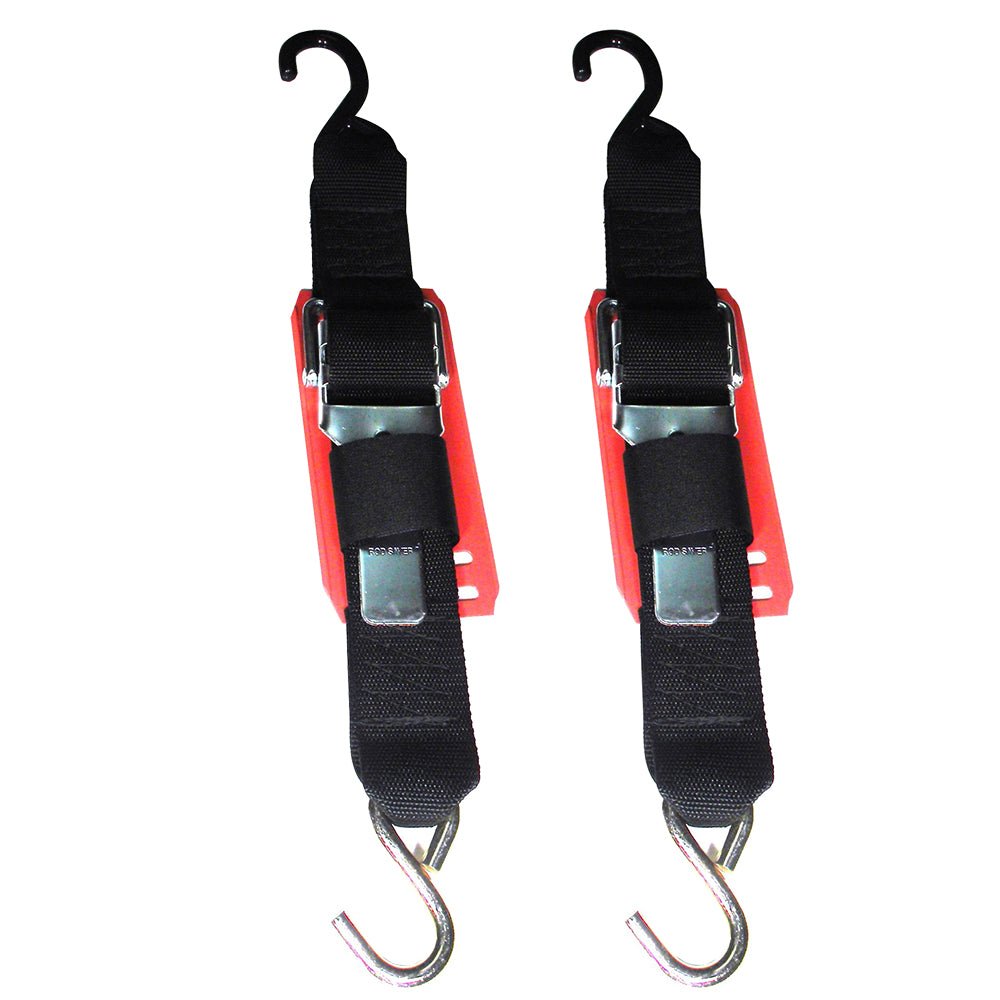 Rod Saver Paddle Buckle Trailer Tie-Down w/Vinyl Pad - 2" x 2 - Pair [2PB2VP] - Houseboatparts.com