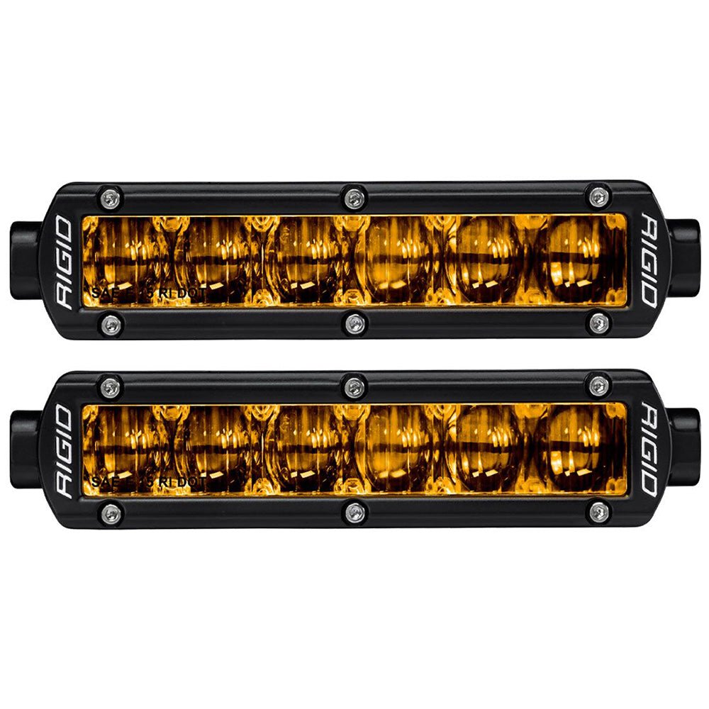 RIGID Industries 6" SR-Series SAE Compliant Fog Light - Black w/Yellow Light [906704] - Houseboatparts.com