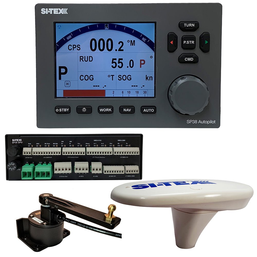 SI-TEX SP38-18 Autopilot Core Pack Including Compact GPS Compass RotaryFeedback, No Pump [SP38-18] - Houseboatparts.com