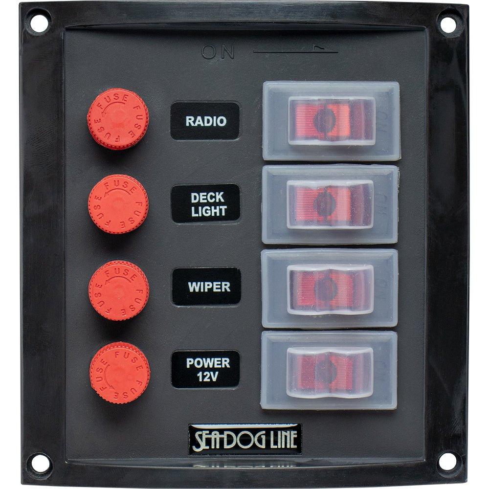 Sea-Dog Splash Guard Switch Panel Vertical - 4 Switch [424016-1] - Houseboatparts.com