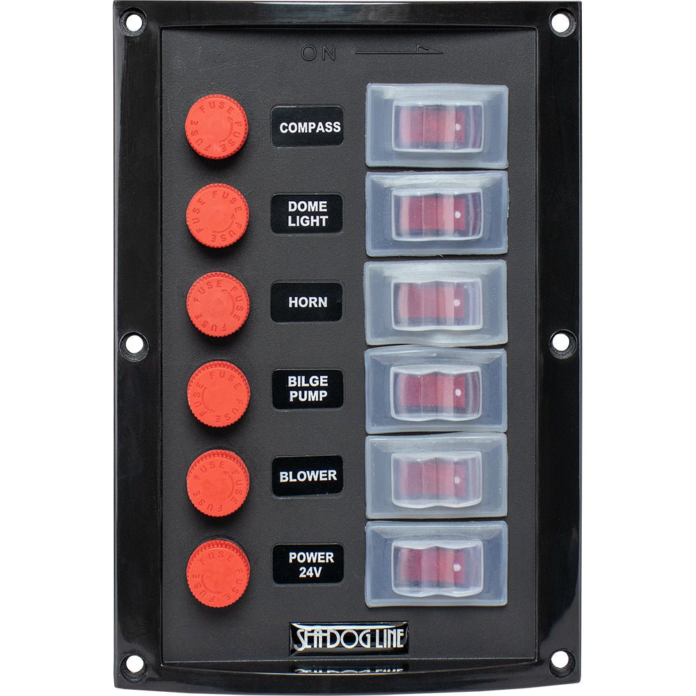 Sea-Dog Splash Guard Switch Panel Vertical - 6 Switch [424116-1] - Houseboatparts.com