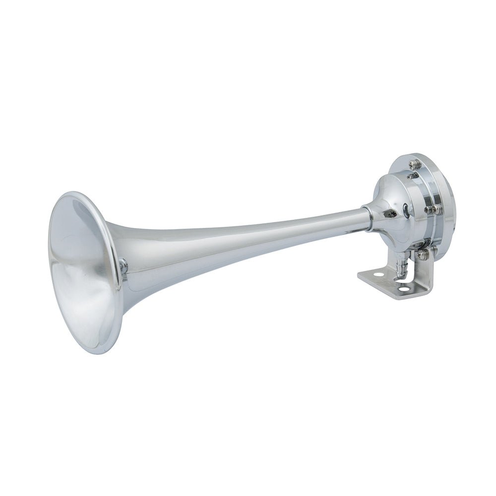 Marinco 12V Chrome Plated Single Trumpet Mini Air Horn [10107] - Houseboatparts.com