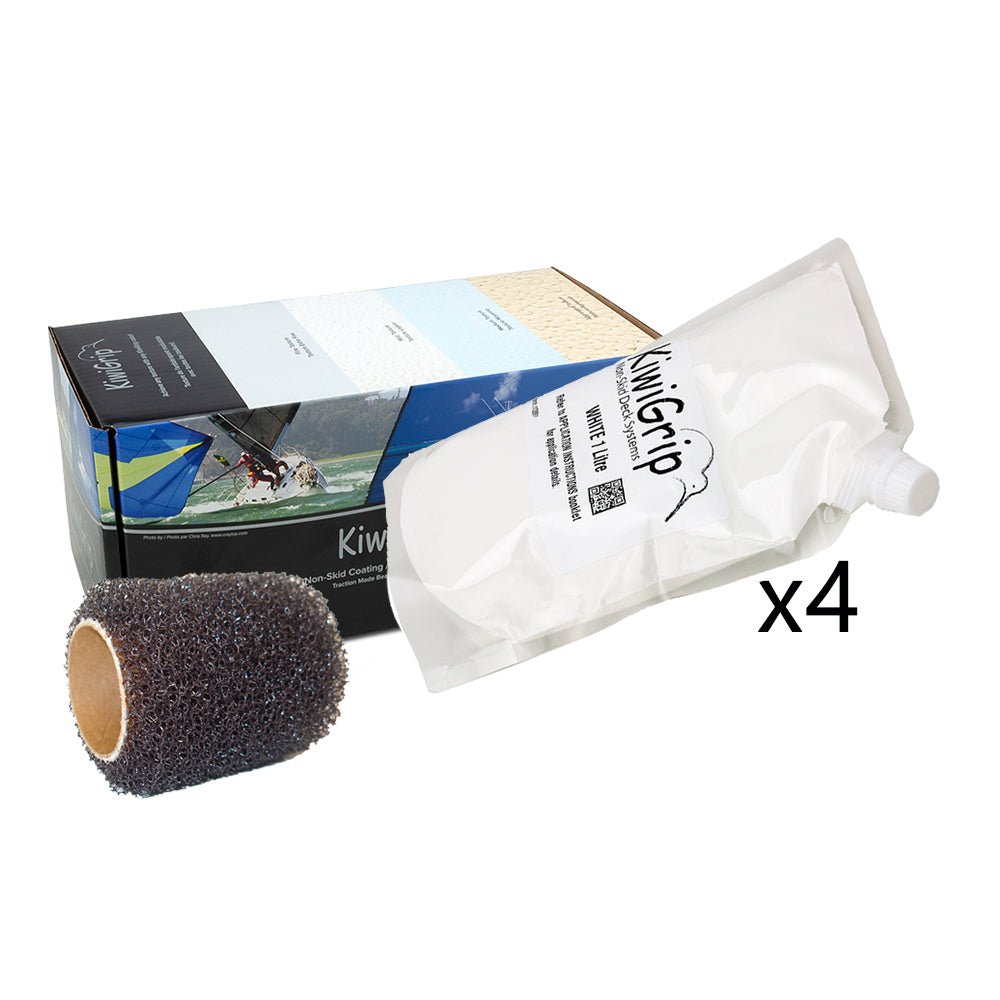 KiwiGrip 4 - 1 Liter Pouches - White w/4" Roller [KG-4WP-R] - Houseboatparts.com