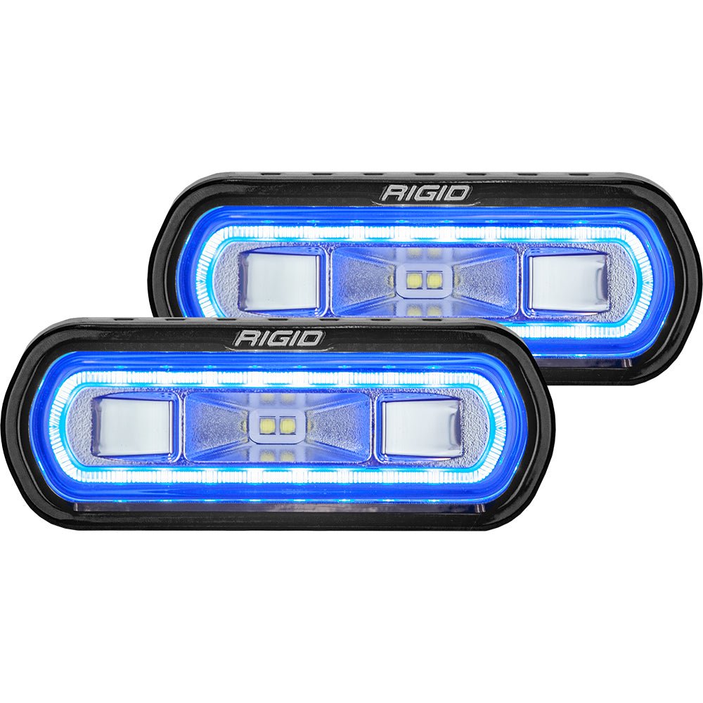 RIGID Industries SR-L Series Surface Mount Spreader Light - Black Housing - Blue Halo [53121] - Houseboatparts.com