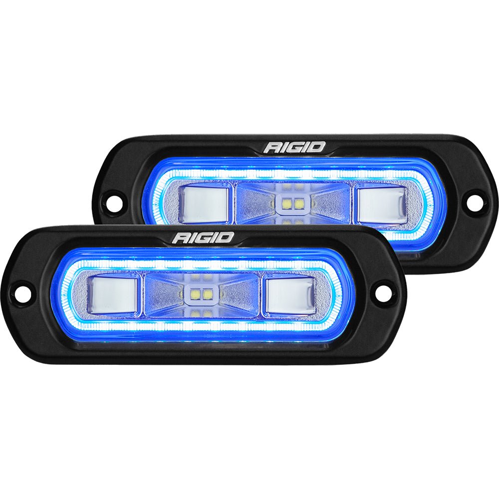 RIGID Industries SR-L Series Flush Mount Spreader Light - Black Housing - Blue Halo [53221] - Houseboatparts.com