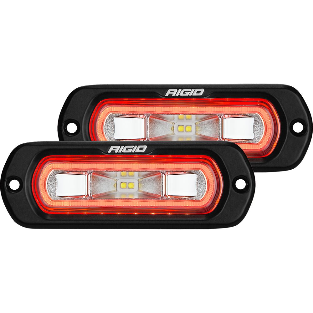 RIGID Industries SR-L Series Flush Mount Spreader Light - Black Housing - Red Halo [53222] - Houseboatparts.com