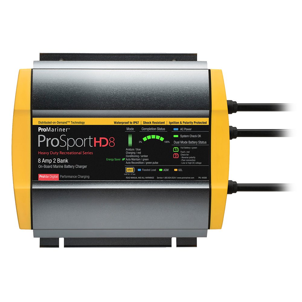 ProMariner ProSportHD 8 Gen 4 - 8 Amp - 2 Bank Battery Charger [44008] - Houseboatparts.com