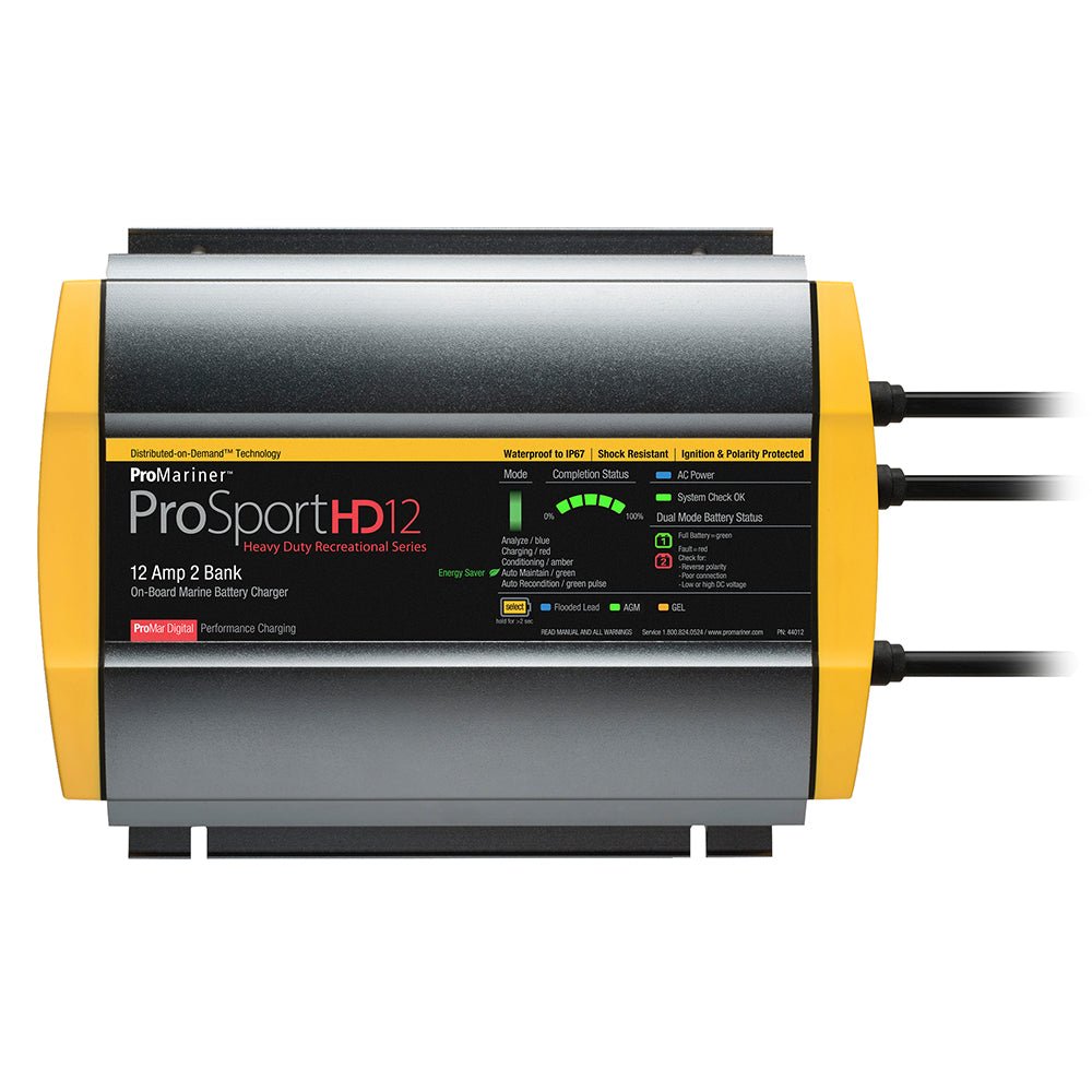 ProMariner ProSportHD 12 Gen 4 - 12 Amp - 2 Bank Battery Charger [44012] - Houseboatparts.com