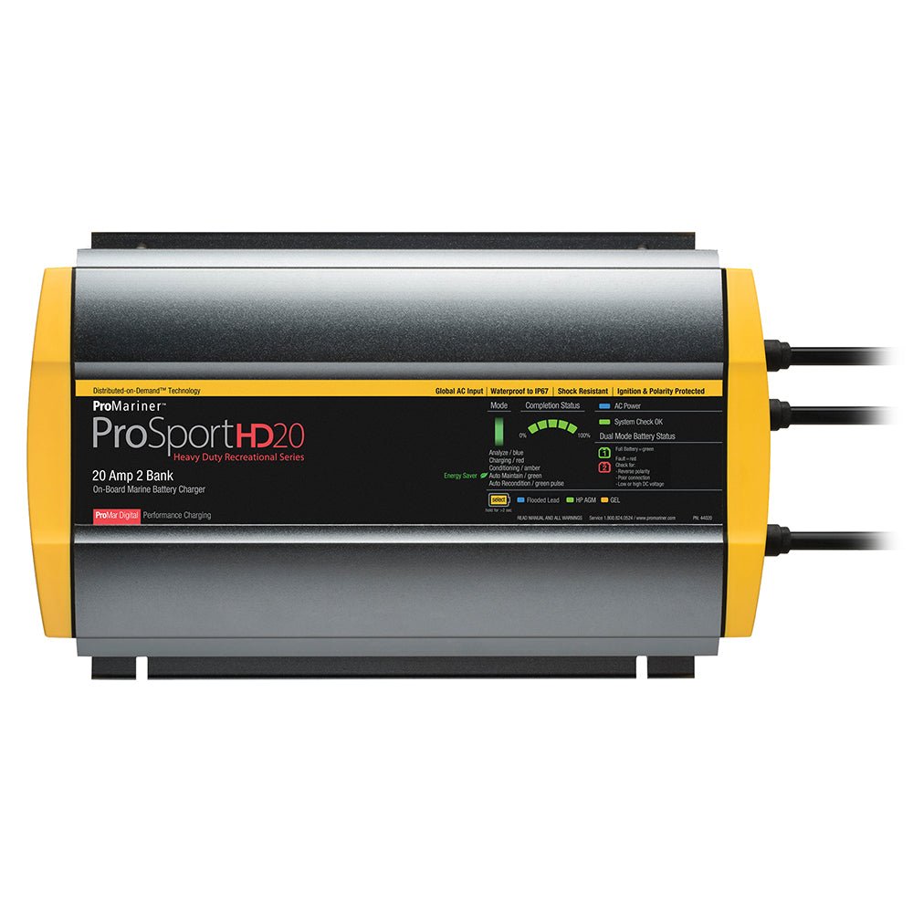 ProMariner ProSportHD 20 Gen 4 - 20 Amp - 2 Bank Battery Charger [44020] - Houseboatparts.com