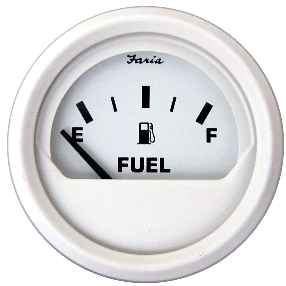 Faria Dress White 2" Fuel Level Gauge (Metric) [13117] - Houseboatparts.com